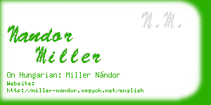 nandor miller business card