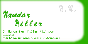 nandor miller business card